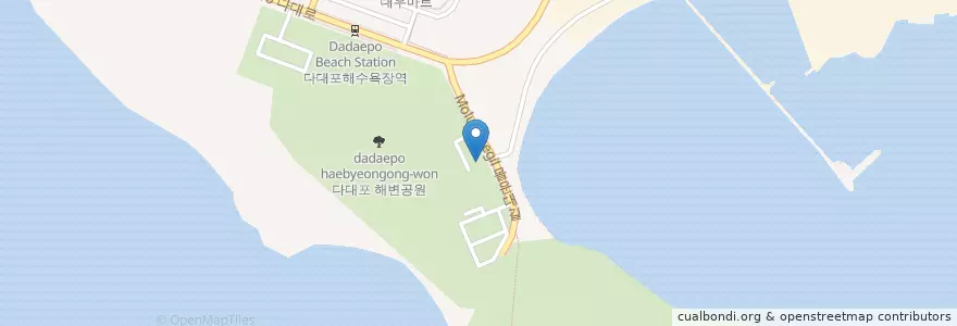 Mapa de ubicacion de 다대포해변공원관리센터 en Korea Selatan, 부산, 사하구, 다대동.