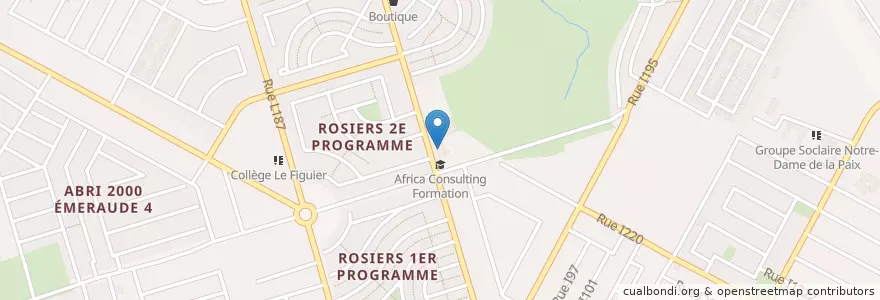 Mapa de ubicacion de Commissariat de Police du 35ᵉ Arrondissement en Ivory Coast, Abidjan, Cocody.