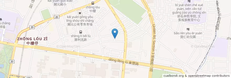 Mapa de ubicacion de 優活廚房 en 臺灣, 臺南市, 北區.