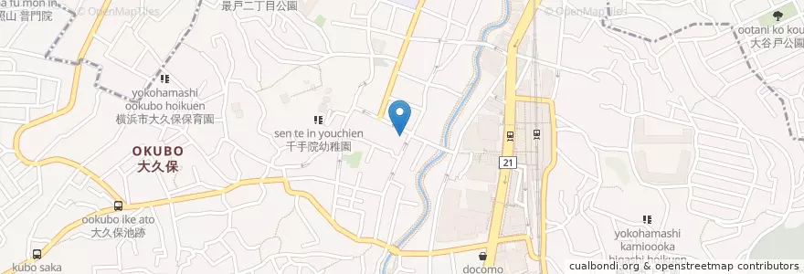 Mapa de ubicacion de 尾前亭 en 일본, 가나가와현, 요코하마시, 港南区.