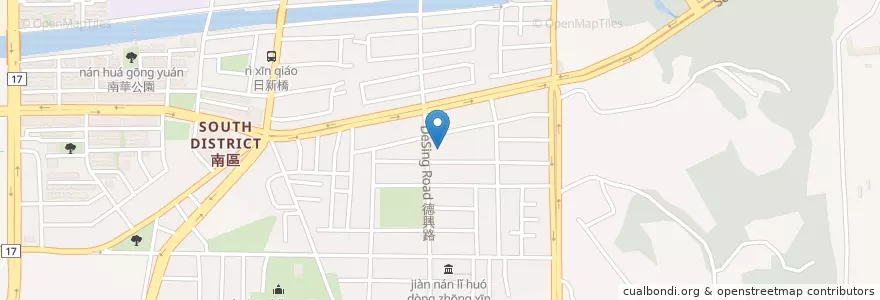 Mapa de ubicacion de 建南里社區發展協會 en 台湾, 台南市, 南区.