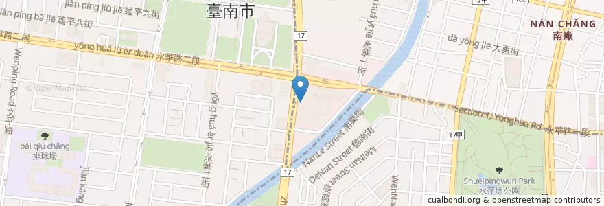 Mapa de ubicacion de gogoro換電站 en Taiwán, 臺南市, 中西區.
