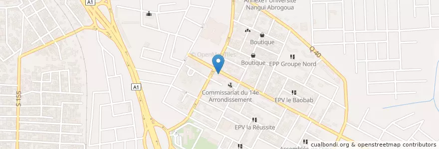 Mapa de ubicacion de Ecobank en ساحل عاج, آبیجان, Abobo.