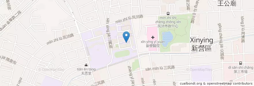 Mapa de ubicacion de 宜歆亭 en Taiwan, Tainan, Xinying.