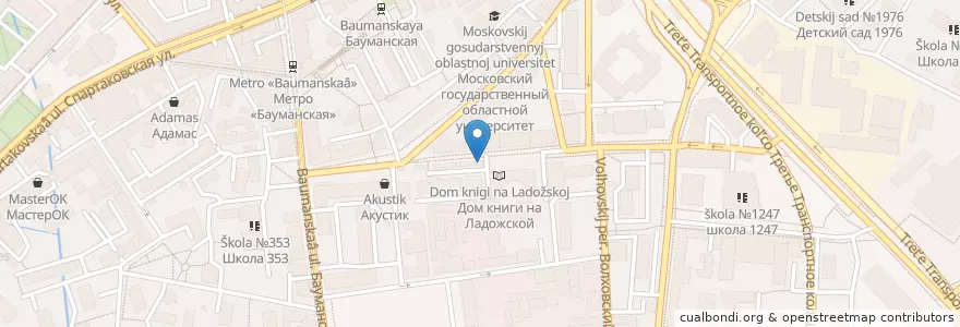 Mapa de ubicacion de OneBucksCoffee en Rusland, Centraal Federaal District, Moskou, Центральный Административный Округ, Басманный Район.