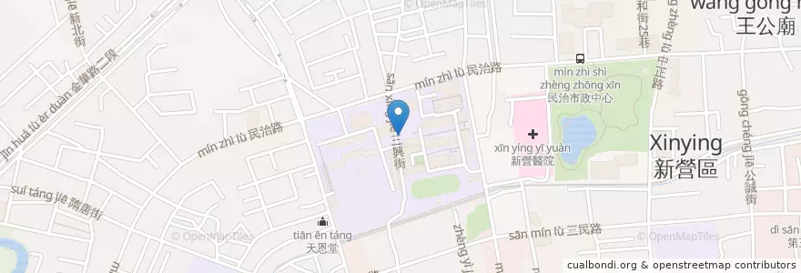 Mapa de ubicacion de 垃圾場 en Taiwan, Tainan, Xinying District.