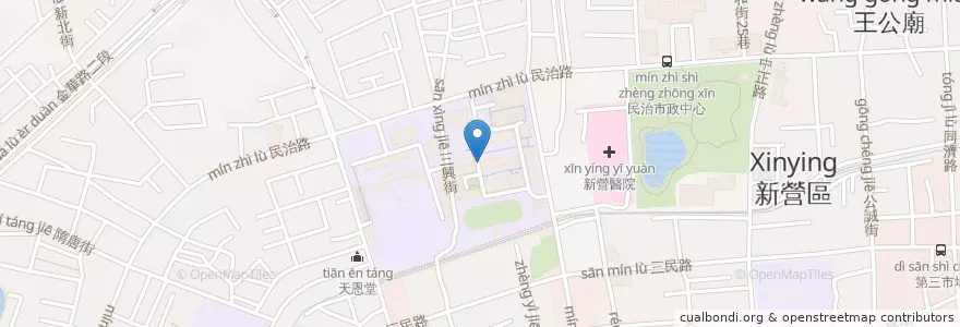 Mapa de ubicacion de 販賣機 en Taiwan, Tainan, Xinying.
