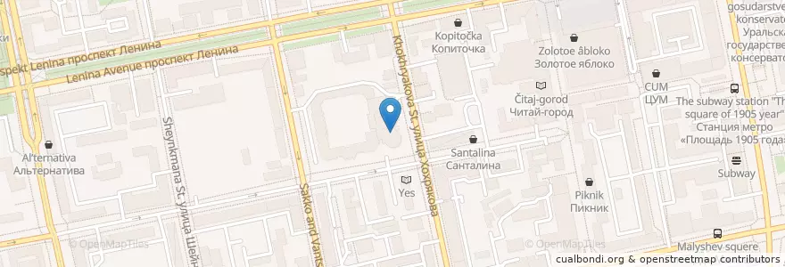 Mapa de ubicacion de Cash Flow en Rusland, Уральский Федеральный Округ, Свердловская Область, Городской Округ Екатеринбург.