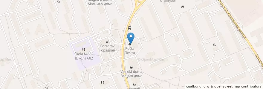 Mapa de ubicacion de Почта-Банк en Rusland, Centraal Federaal District, Moskou, Северный Административный Округ, Головинский Район.