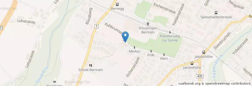 Mapa de ubicacion de Behindertenparkplatz en 瑞士, Thurgau, Bezirk Kreuzlingen, Kreuzlingen.