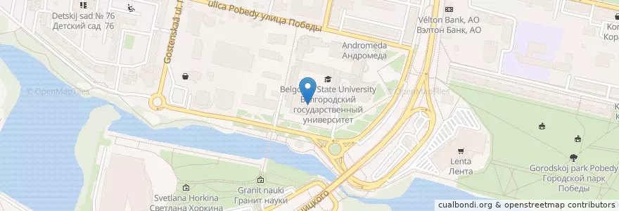 Mapa de ubicacion de Научная библиотека БелГУ en Rusia, Distrito Federal Central, Óblast De Bélgorod, Белгородский Район, Городской Округ Белгород.