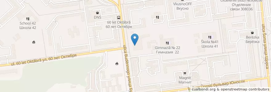 Mapa de ubicacion de Белгородский педагогический колледж en Russie, District Fédéral Central, Oblast De Belgorod, Белгородский Район, Городской Округ Белгород.