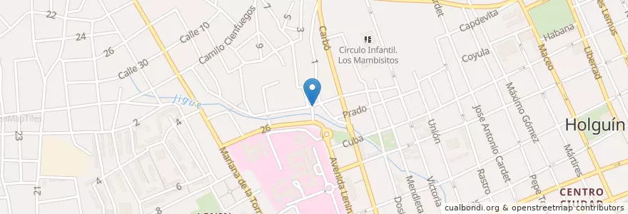 Mapa de ubicacion de Estación d coches en Куба, Ольгин, Holguín.
