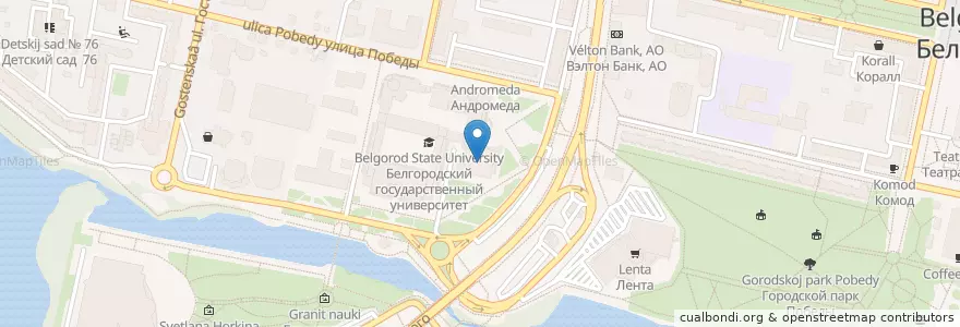 Mapa de ubicacion de Молодёжный культурный центр БелГУ en Rusland, Centraal Federaal District, Oblast Belgorod, Белгородский Район, Городской Округ Белгород.