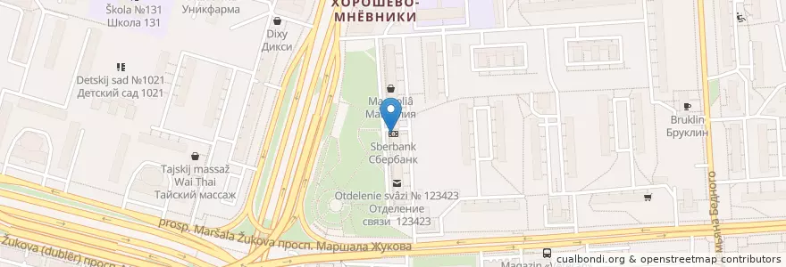 Mapa de ubicacion de Sberbank en Russia, Central Federal District, Moscow, North-Western Administrative Okrug, Khoroshyovo-Mnyovniki District.