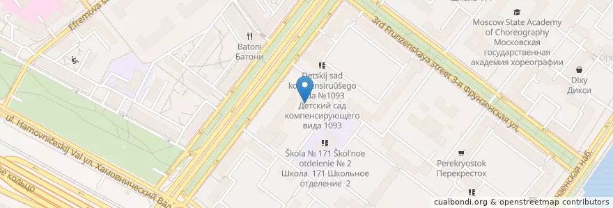 Mapa de ubicacion de Радуга en Russia, Distretto Federale Centrale, Москва, Центральный Административный Округ, Район Хамовники.