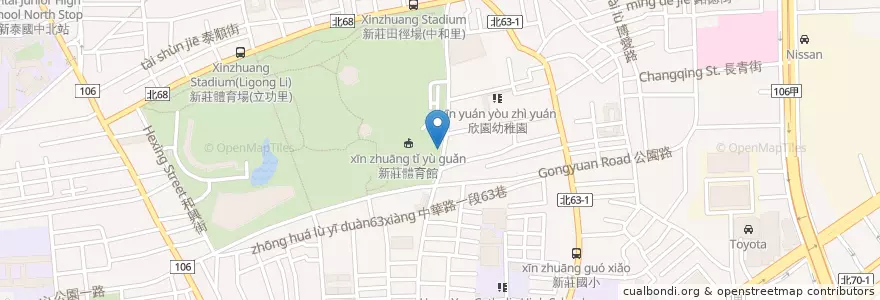 Mapa de ubicacion de 新莊體育館 en Taiwan, Neu-Taipeh, Xinzhuang.