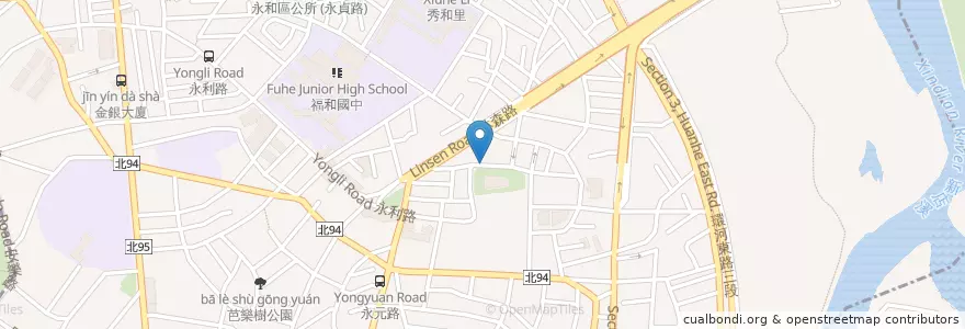 Mapa de ubicacion de Yonghe Civil Sports Center en Taiwan, New Taipei, Yonghe District.