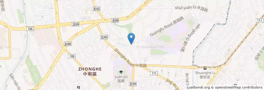 Mapa de ubicacion de Fuhe Temple en Taiwan, New Taipei, Zhonghe District.