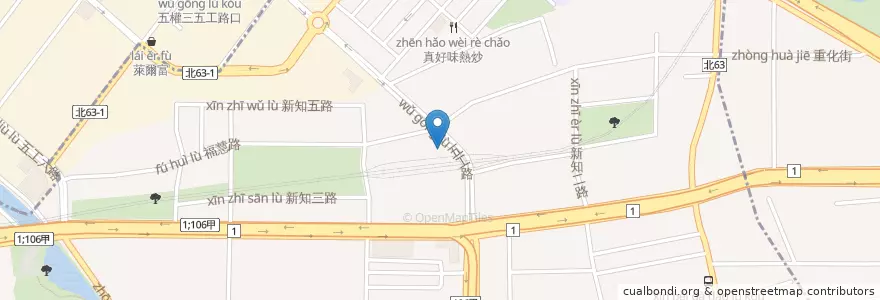 Mapa de ubicacion de MRT New Taipei Industrial Park Sta. en Taiwan, New Taipei, Xinzhuang District.