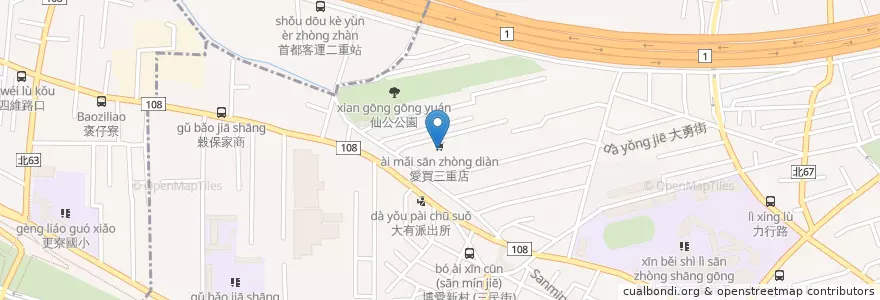 Mapa de ubicacion de Ln. 193, Zhongzheng N. Rd(A.Mart Sanchong) en Taiwan, New Taipei.