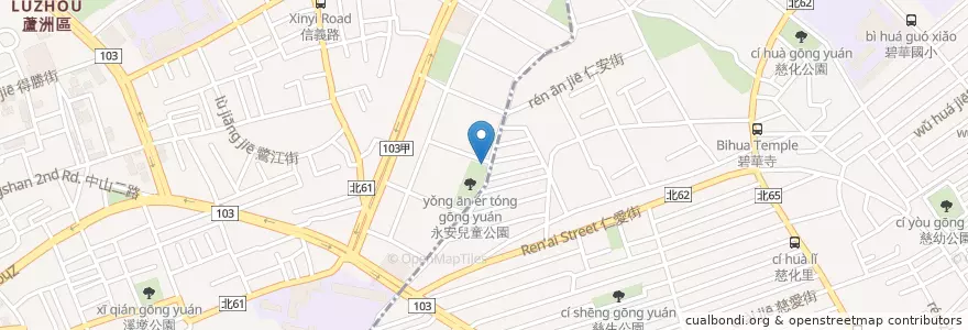 Mapa de ubicacion de 永安兒童公園 en Taiwán, Nuevo Taipéi.