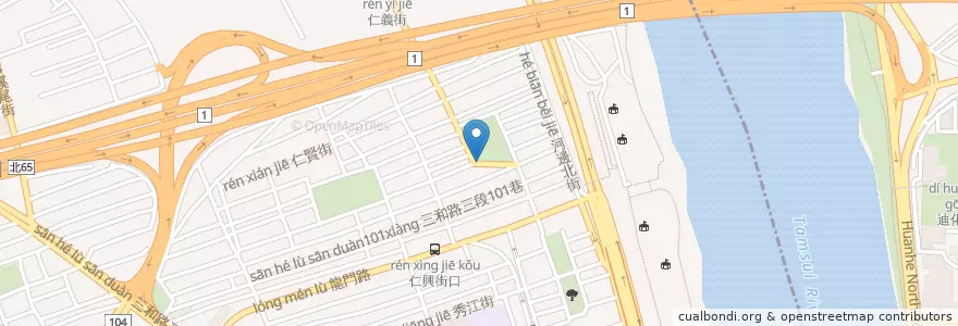 Mapa de ubicacion de 三德公園 en Taiwán, Nuevo Taipéi.