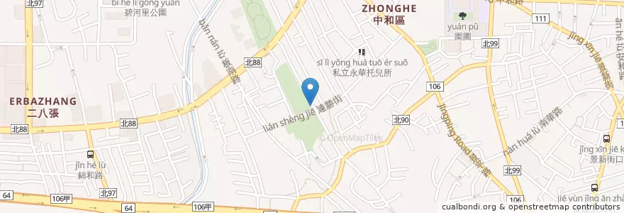 Mapa de ubicacion de 安邦公園 en Tayvan, 新北市, 中和區.