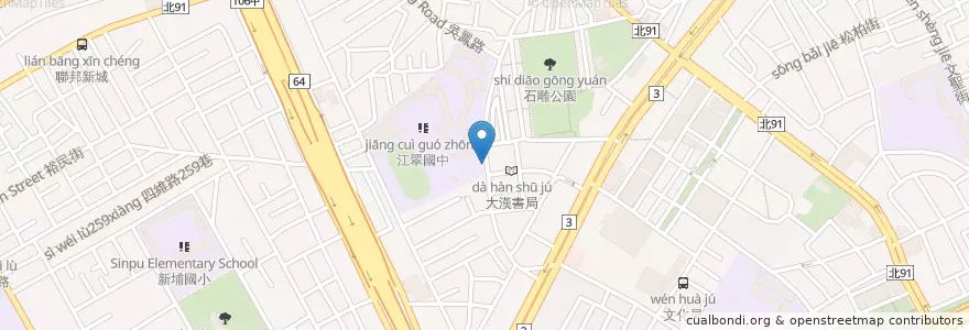 Mapa de ubicacion de 江翠國中 en Taiwan, 新北市, 板橋區.