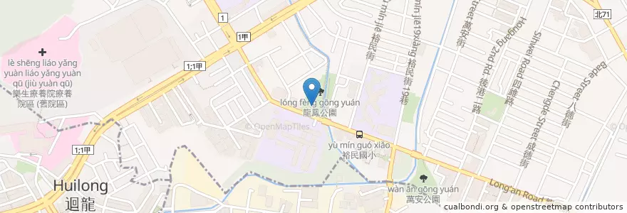 Mapa de ubicacion de 龍鳳公園 en Taiwan, Nuova Taipei, Distretto Di Xinzhuang.