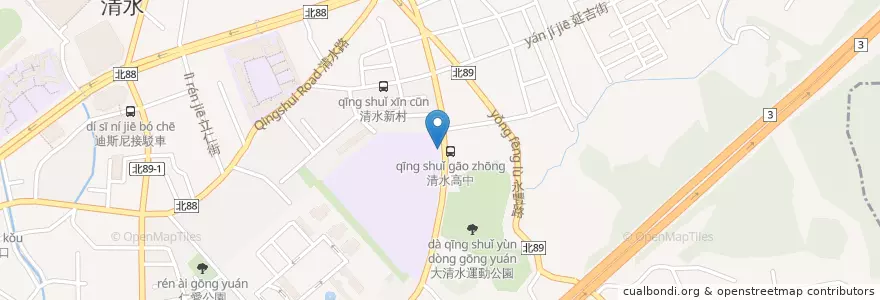 Mapa de ubicacion de 清水高中 en تايوان, تايبيه الجديدة, 土城區.