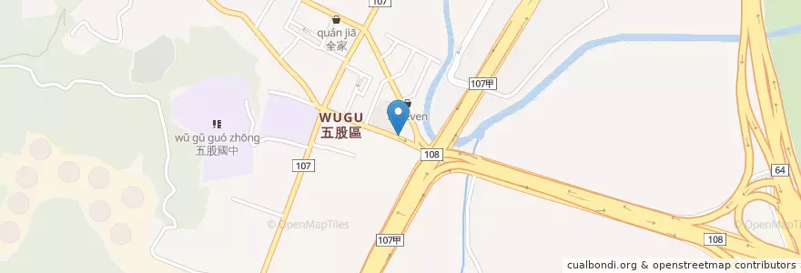 Mapa de ubicacion de 五股工商立體停車場 en Taiwan, Neu-Taipeh, Wugu.