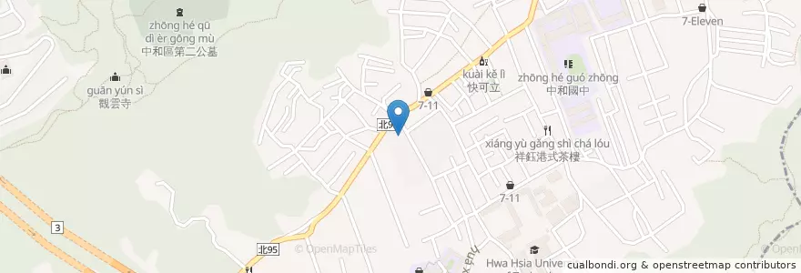 Mapa de ubicacion de 飛駝社區(興南路) en Taiwan, Nuova Taipei, Džonghė.