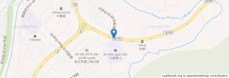 Mapa de ubicacion de 介壽國小 en 타이완, 신베이 시, 싼샤 구.