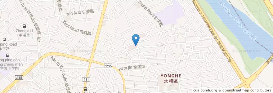 Mapa de ubicacion de 永和耕莘醫院 en Taiwan, Nuova Taipei, Yonghe.