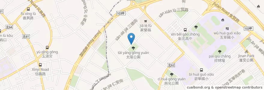 Mapa de ubicacion de 太陽公園 en 台湾, 新北市.
