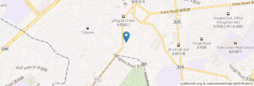 Mapa de ubicacion de 永和自由街 en Taïwan, Nouveau Taipei, 永和區.