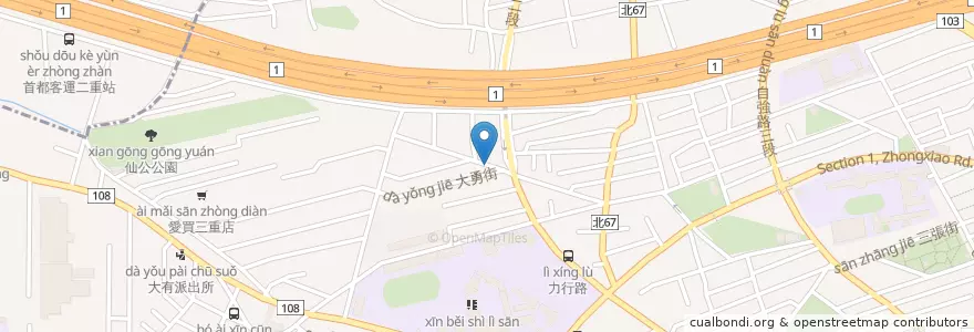 Mapa de ubicacion de 力行大勇街口 en Taïwan, Nouveau Taipei.