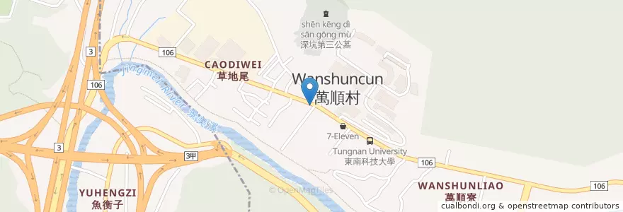 Mapa de ubicacion de 東南科技大學 en تايوان, تايبيه الجديدة, 深坑區.