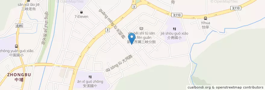 Mapa de ubicacion de 三峽區礁溪行政中心 en تايوان, تايبيه الجديدة, 三峽區.