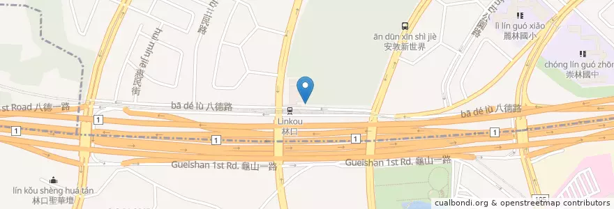 Mapa de ubicacion de 捷運林口站(1號出口) en Taiwan, Neu-Taipeh, Taoyuan.