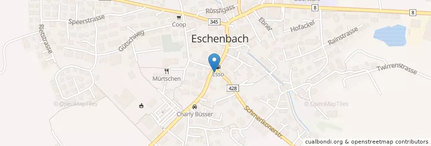 Mapa de ubicacion de Restaurant Kreuz en Schweiz/Suisse/Svizzera/Svizra, Sankt Gallen, Wahlkreis See-Gaster, Eschenbach (Sg).