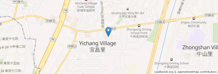 Mapa de ubicacion de 下港人熱炒 en Taiwan, Taichung, Taiping District.