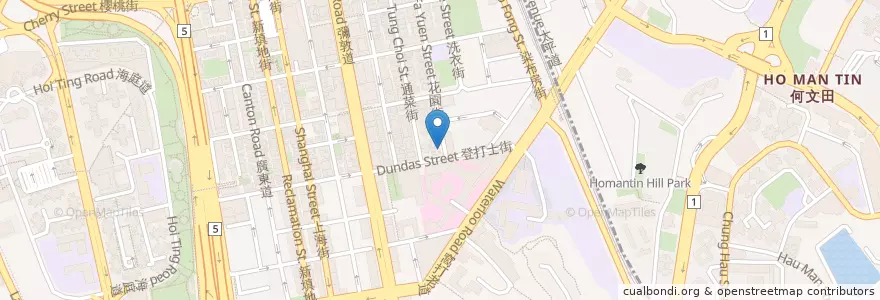 Mapa de ubicacion de 肥姐小食店 en 中国, 広東省, 香港, 九龍, 新界, 油尖旺區 Yau Tsim Mong District.
