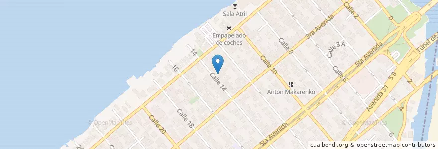 Mapa de ubicacion de Facultad de Arte de los Medios de Comunicación Audiovisual (FAMCA) en Cuba, Havana.