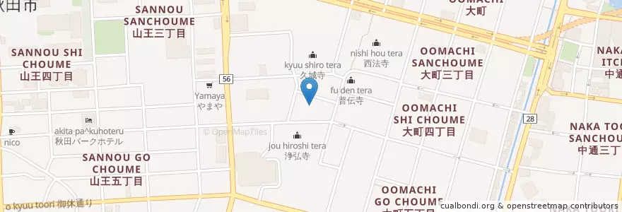 Mapa de ubicacion de 願行寺 en Giappone, Prefettura Di Akita, 秋田市.