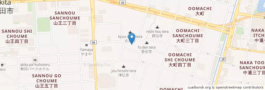 Mapa de ubicacion de 竜泉寺 en 일본, 아키타현, 秋田市.