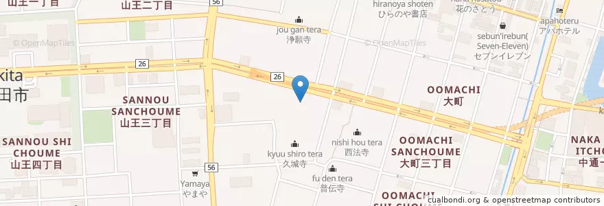 Mapa de ubicacion de 釈迦堂光明寺 en 日本, 秋田県, 秋田市.