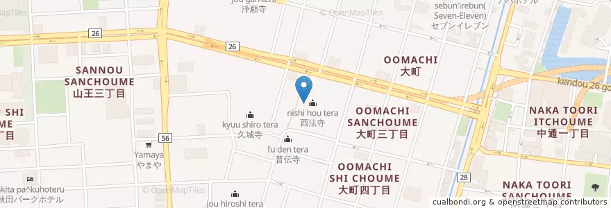 Mapa de ubicacion de 西法寺 en Japon, Préfecture D'Akita, Akita.