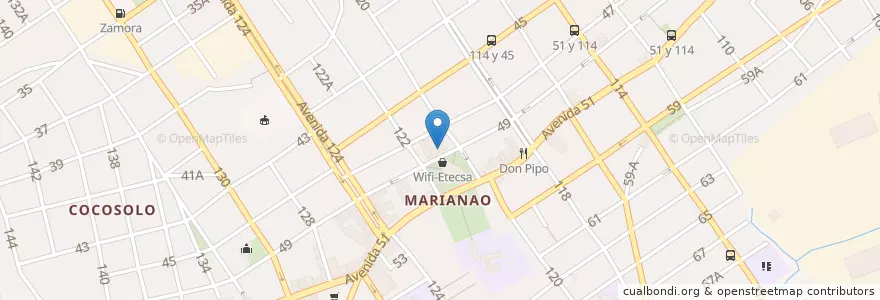 Mapa de ubicacion de Banco Metropolitano en Kuba, Havanna, Marianao.